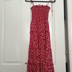 Floral Red Maxi Dress